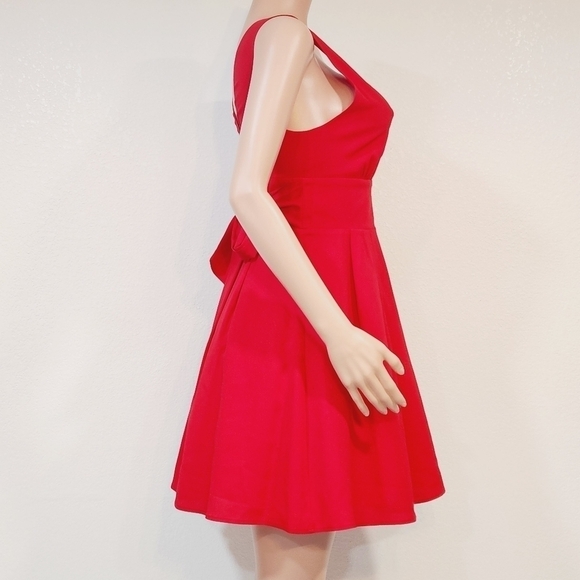 Victoria Secret Red V Neck Dress Attached Ribbons To Tie Size 6 - Picture 10 of 12